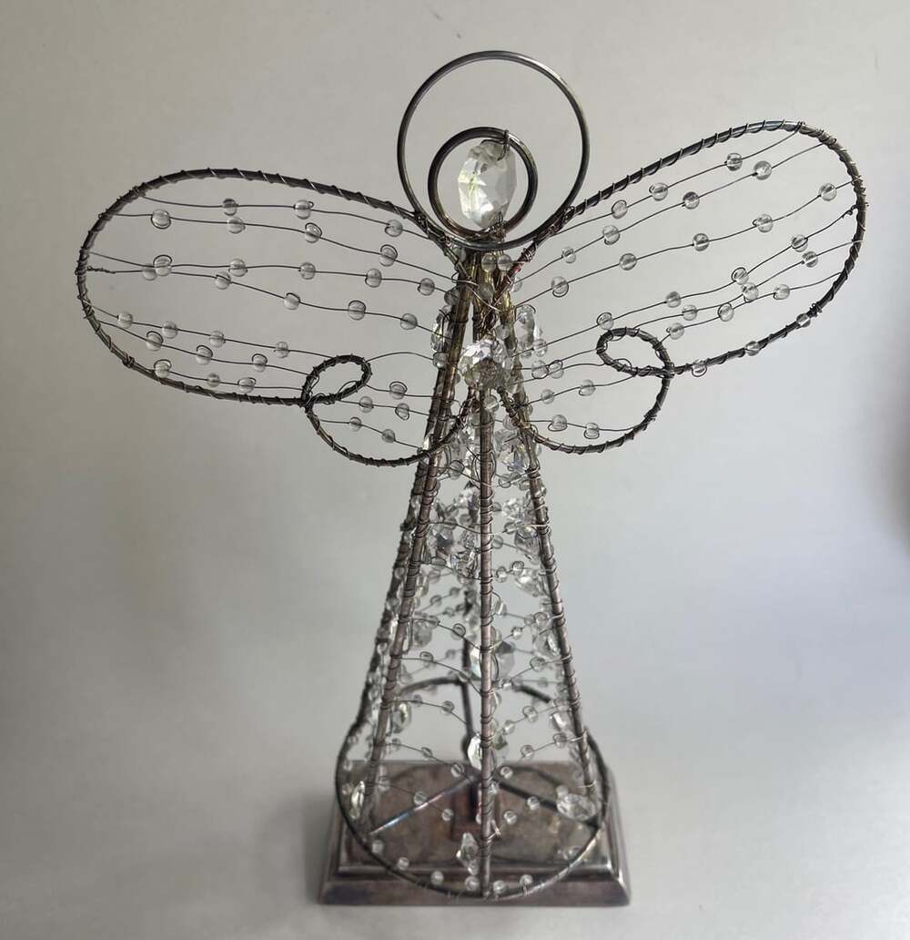 Pottery Barn Chandelier Angel Christmas Stocking Holder Silverplate